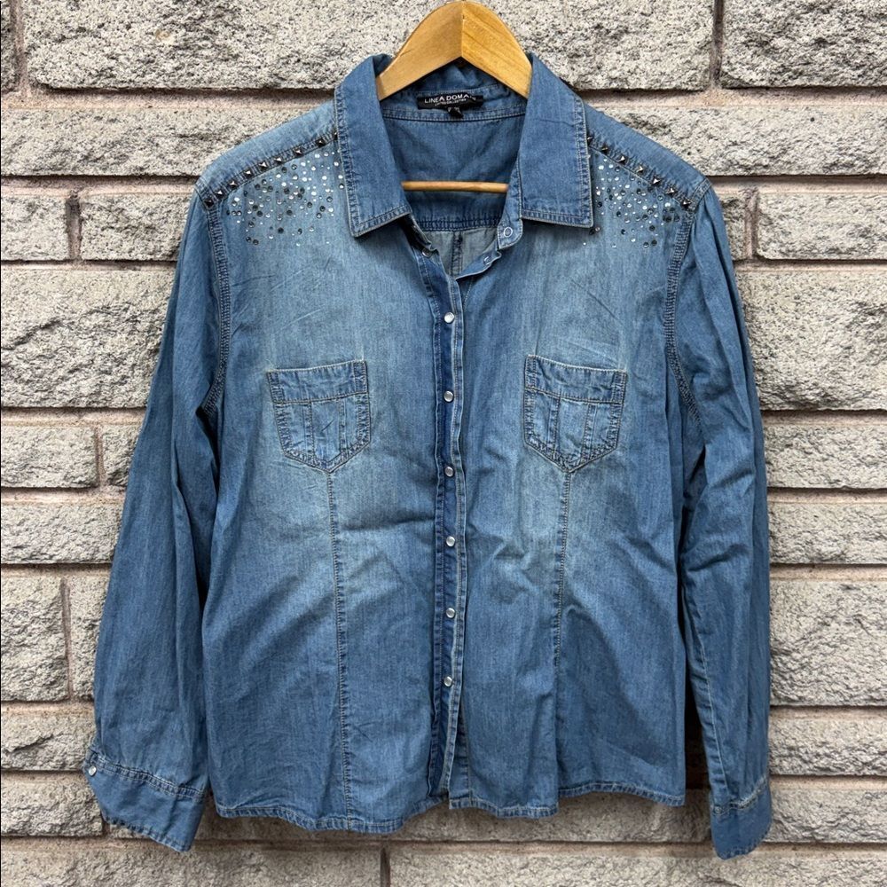 Linea Domani Studded Denim Shirt